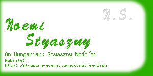 noemi styaszny business card